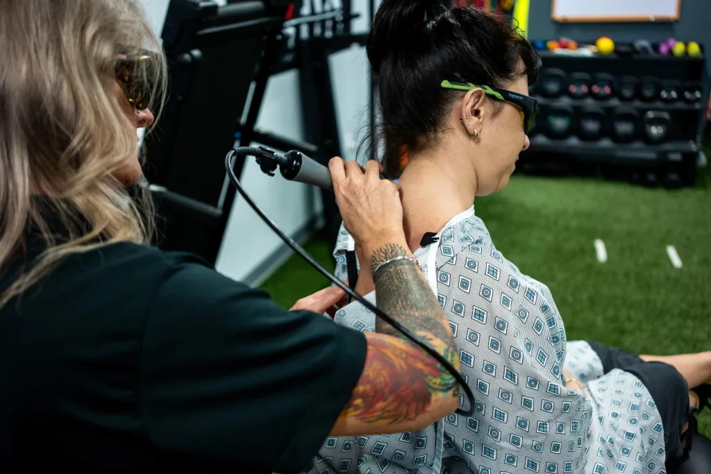 Patient getting Class IV Laser Therapy